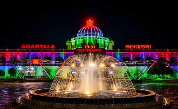Mesmerizing view of Agartala Railway Station on the eve of 80th I-Day.